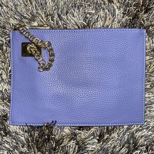 NEW Sondra Roberts Squared SR2 Lavender Purple Clutch Gold Chain Wristlet